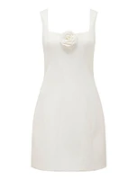 Kate Rosette Mini Dress White - 0 to 12 Women's Event Dresses