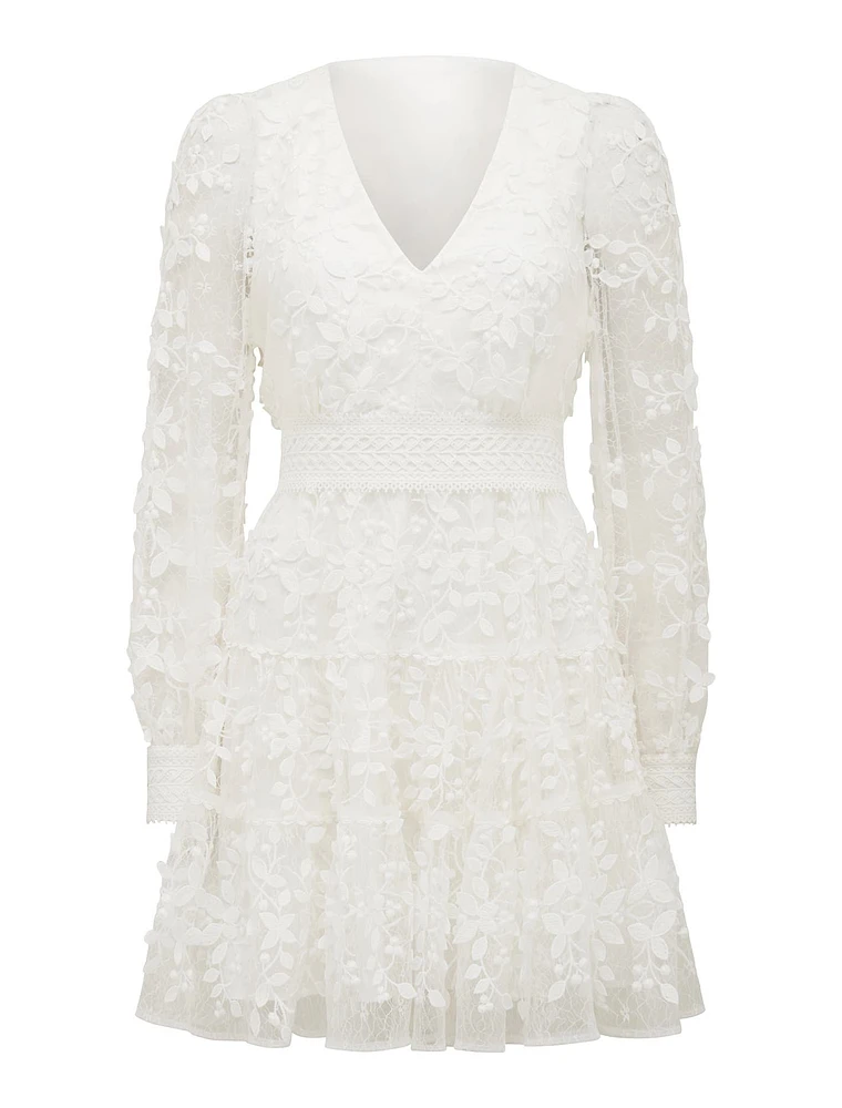 Frances Lace Mini Dress White - 0 to 12 Women's Event Dresses