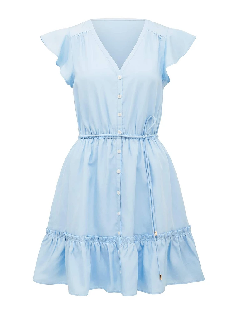 Rahnee Frill-Hem Mini Dress Light Blue - 0 to 12 Women's Day Dresses