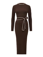 Ariella Petite Midi Knit Dress Brown - 0 to 12 Women's Dresses