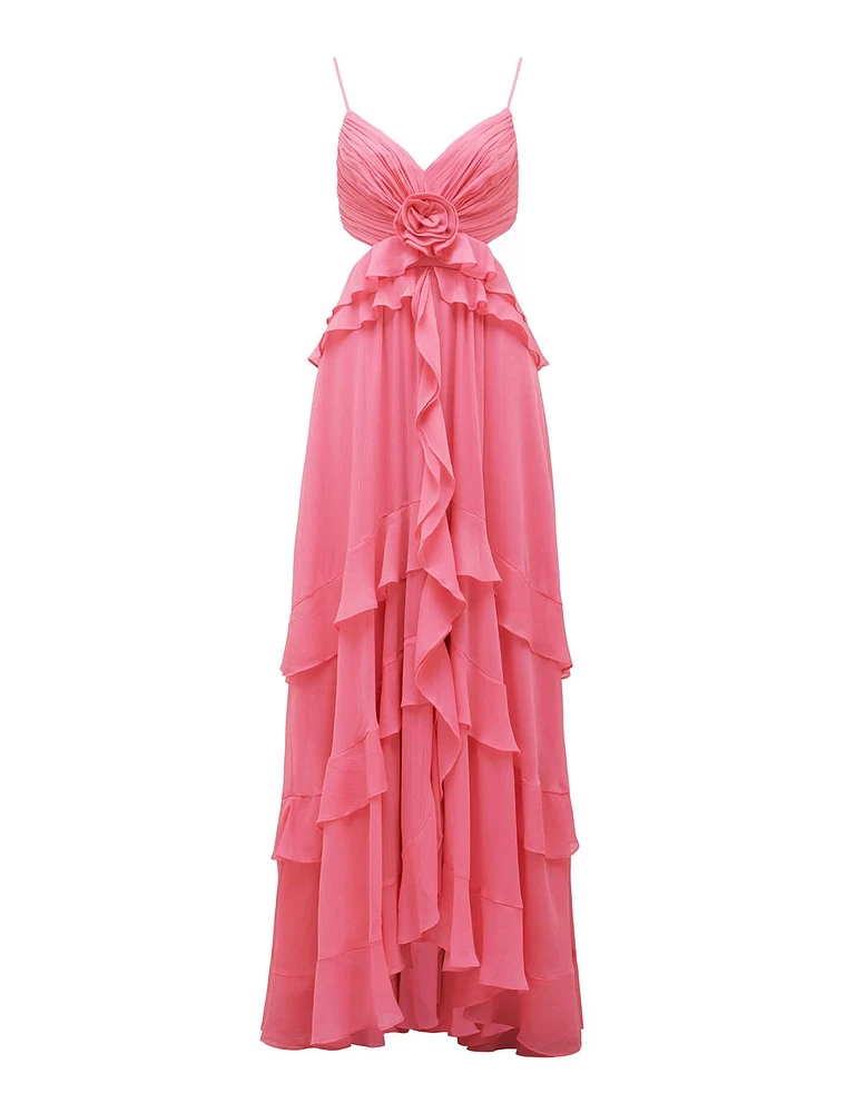 Harper Ruffle Maxi Dress Rose Pink - 0 to 12 Women's Occasion Dresses