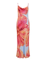 Valerie Cowl Neck Maxi Dress Pink Tropical Print - 0 to 12 Women's Dresses