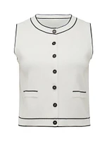 Blythe Tipped Button Through Knit Tank