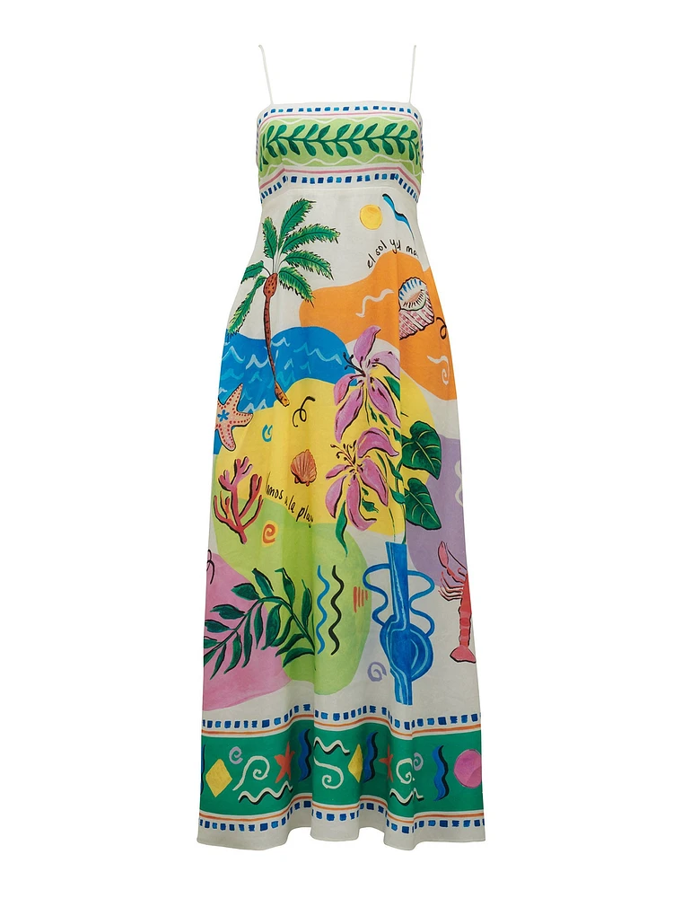 Amari Midi Dress Tropical Print – 0 to 12 Women’s Day Dresses