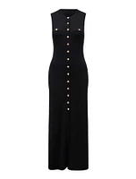 Kelly Button-Through Knit Dress Black - 0 to 12 Women's Dresses