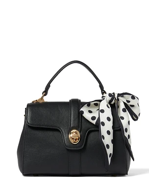 Aubree Lock Top-Handle Bag in Black - Women's Handbags