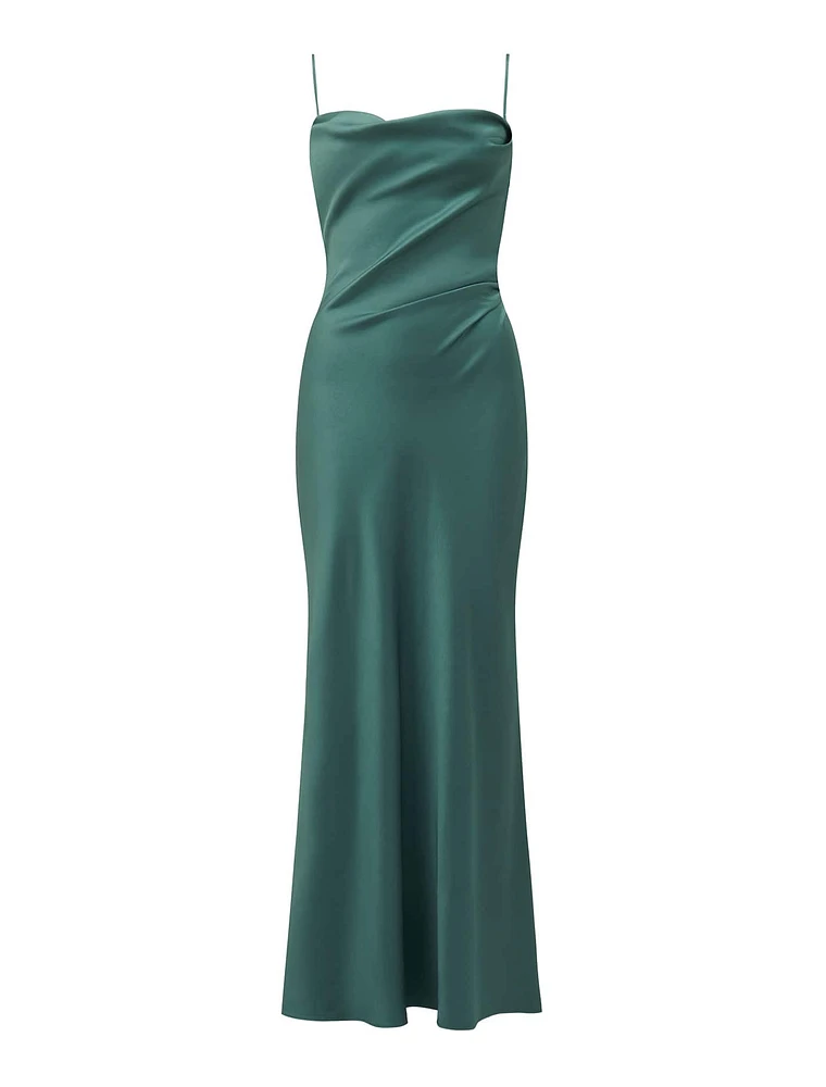 Mia Petite Satin Maxi Dress Sage Green - 0 to 12 Women's Occasion Dresses