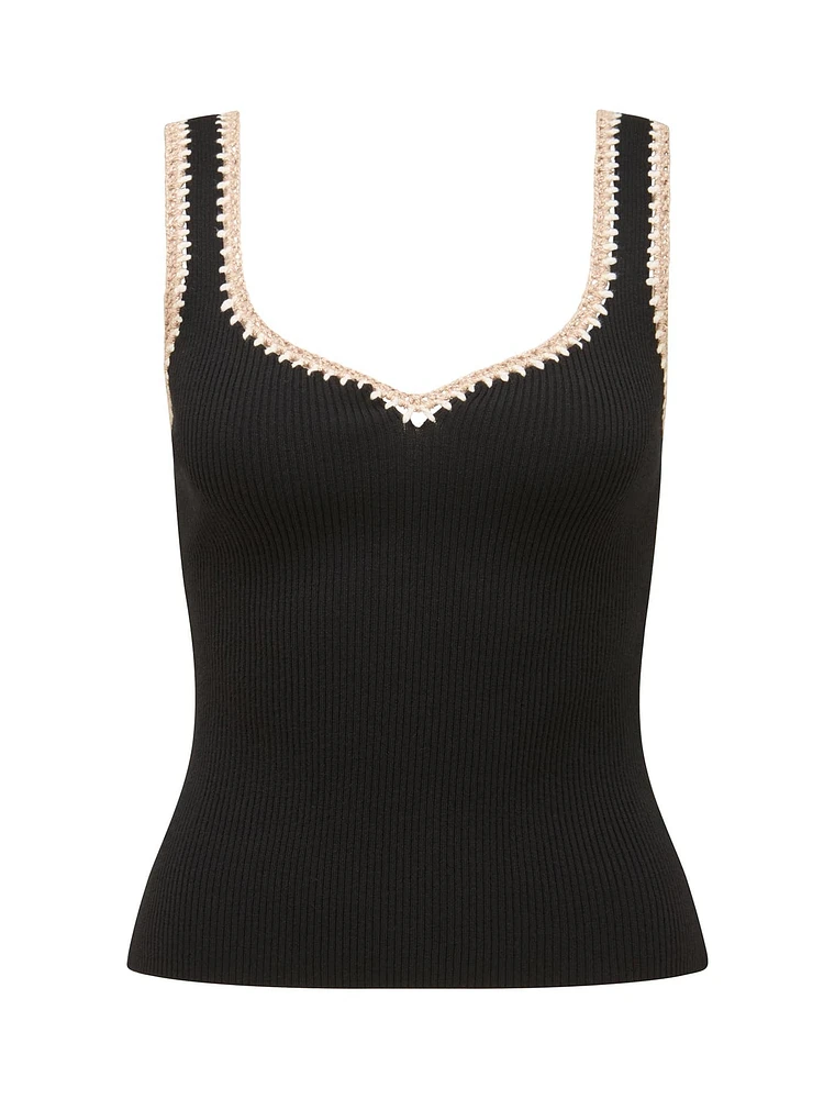 Sofia Crochet Trim Knit Tank Top