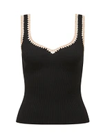 Sofia Crochet Trim Knit Tank Top