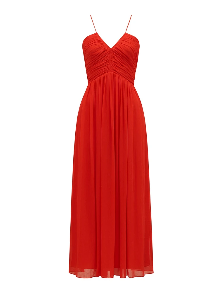 Nakita Ruched-Bodice Maxi Dress Red - 0 to 12 Women's Occasion Dresses