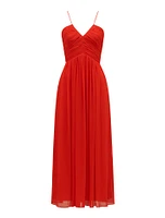 Nakita Ruched-Bodice Maxi Dress Red - 0 to 12 Women's Occasion Dresses