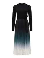 Harmony Ombre Pleat Midi Dress