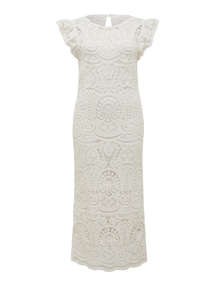 Lilly Lace Midi Dress White - 0 to 12 Women's Event Dresses