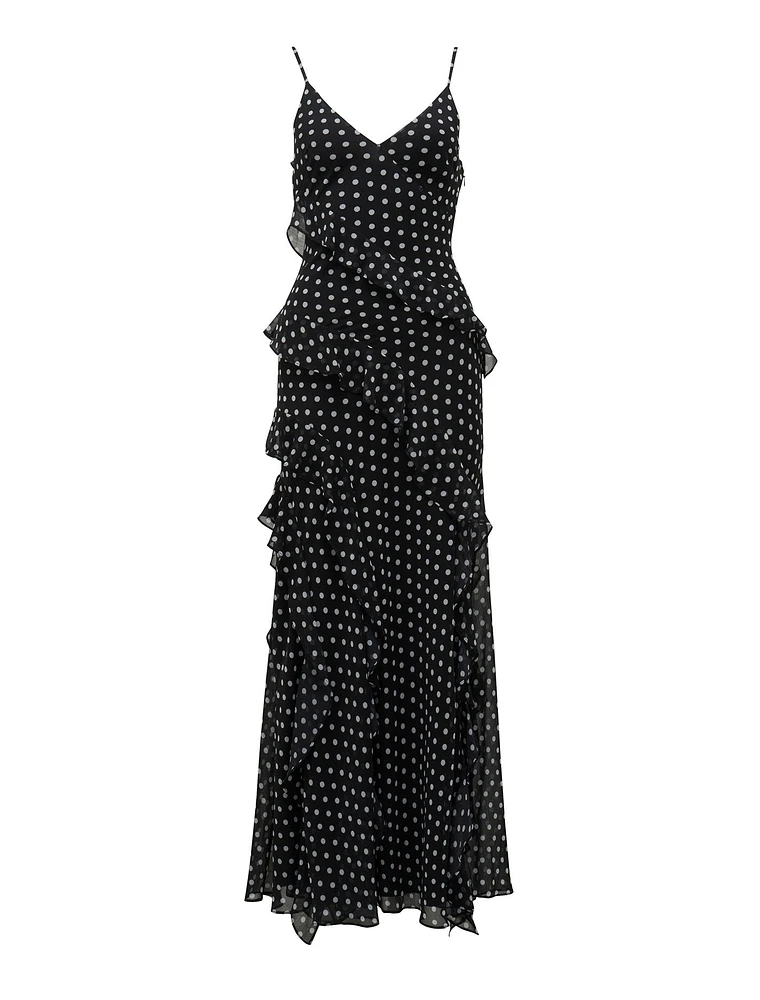 Poppy Ruffle Gown Polka Dot - 0 to 12 Women's Evening Dresses and Occasionwear