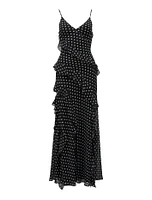 Poppy Ruffle Gown Polka Dot - 0 to 12 Women's Evening Dresses and Occasionwear