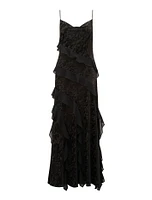 Piper Velvet Ruffle Maxi Dress