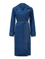 Daria Denim Trench Coat Mid Wash - 0 to 12 Women's Coats