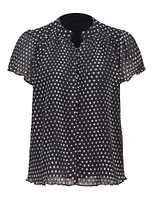 Yvonne Flutter-Sleeve Blouse