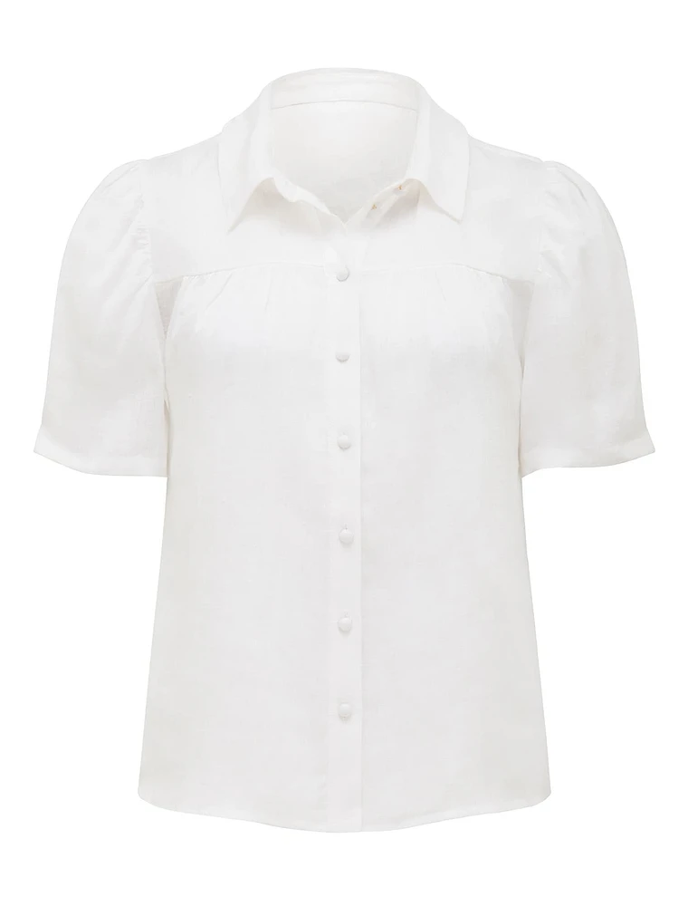 Lauren Linen Shirt White - 0 to 12 Women's Blouses