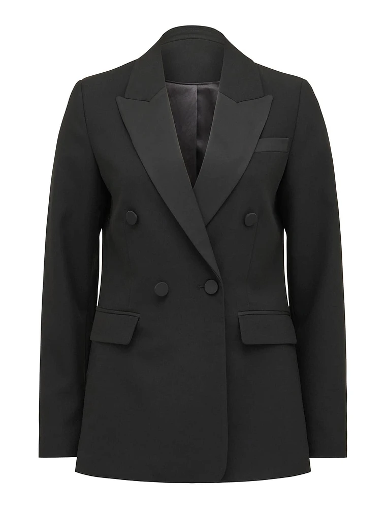 Elliott Tuxedo Double-Breasted Blazer