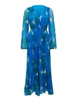 August Printed Midi Dress Blue Floral - 0 to 12 Women's Dresses