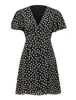 Pria Button-Down Mini Dress Black Floral - 0 to 12 Women's Day Dresses