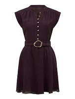 Lucille Textured Belted Mini Dress