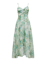 Jolie Petite Ruched-Bodice Maxi Dress Light Floral - 0 to 12 Women's Dresses