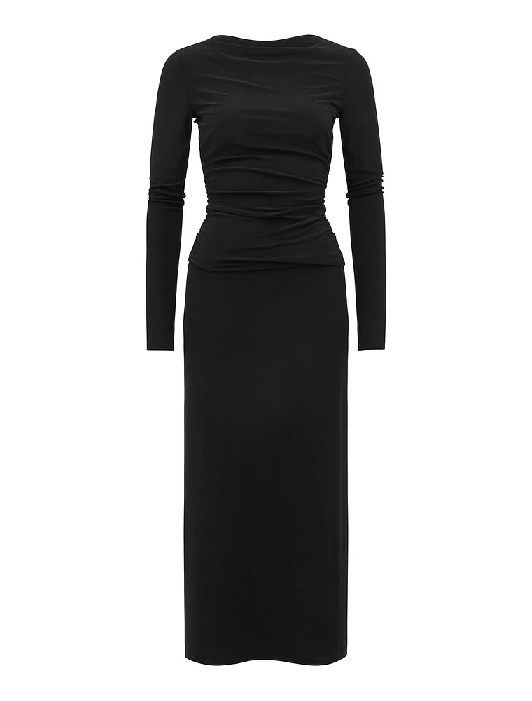 Kiera Long-Sleeve Midi Dress