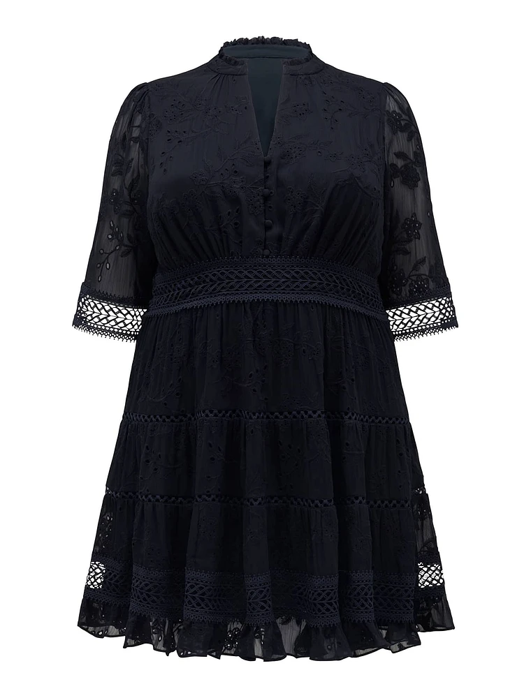 Lillian Curve Trim Skater Dress