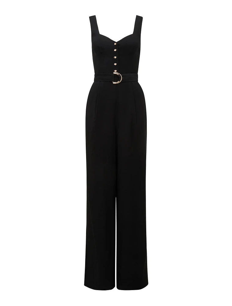 Maja Wide-Leg Belted Jumpsuit