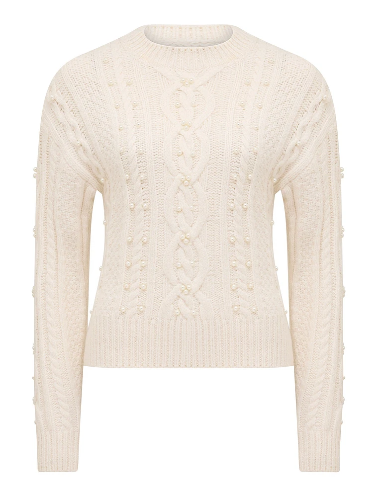 Marie Pearl Embellished Sweater