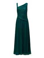 Nya Metallic Asymmetrical Maxi Dress