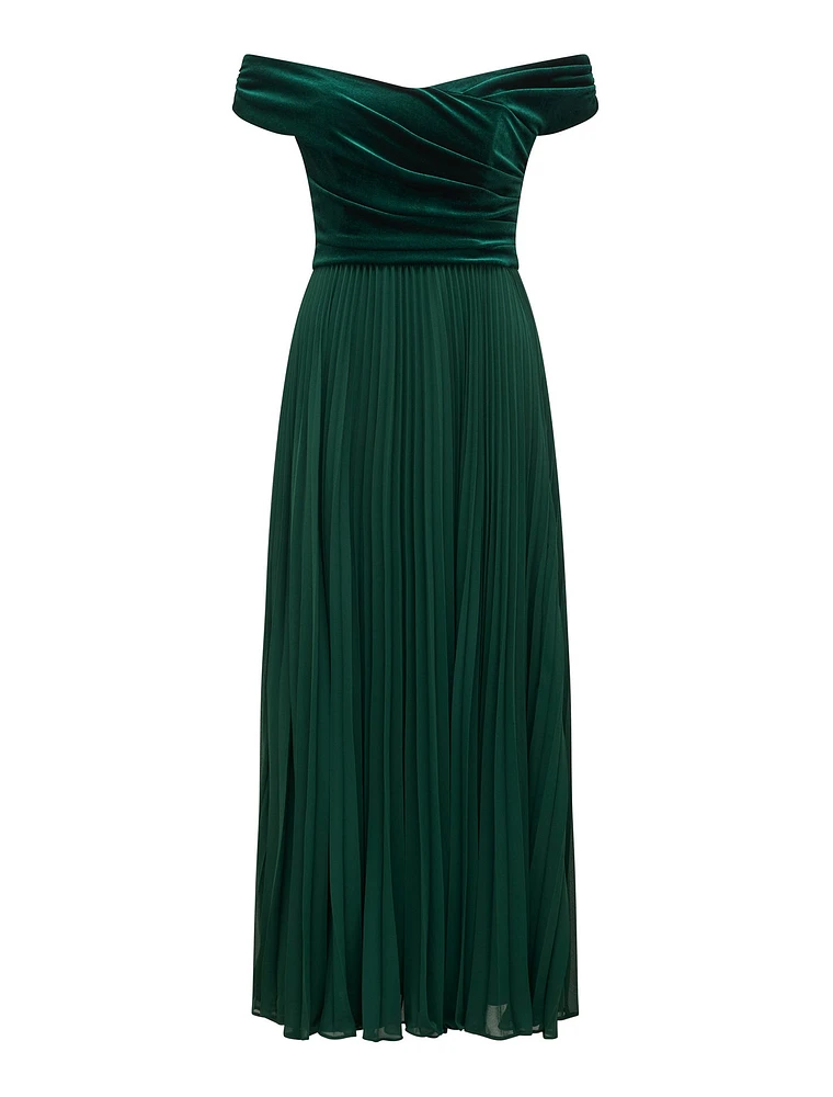 Rebecca Off Shoulder Velvet Gown