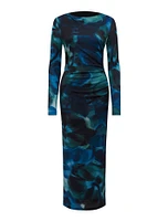 Loretta Ruched Jersey Midi Dress