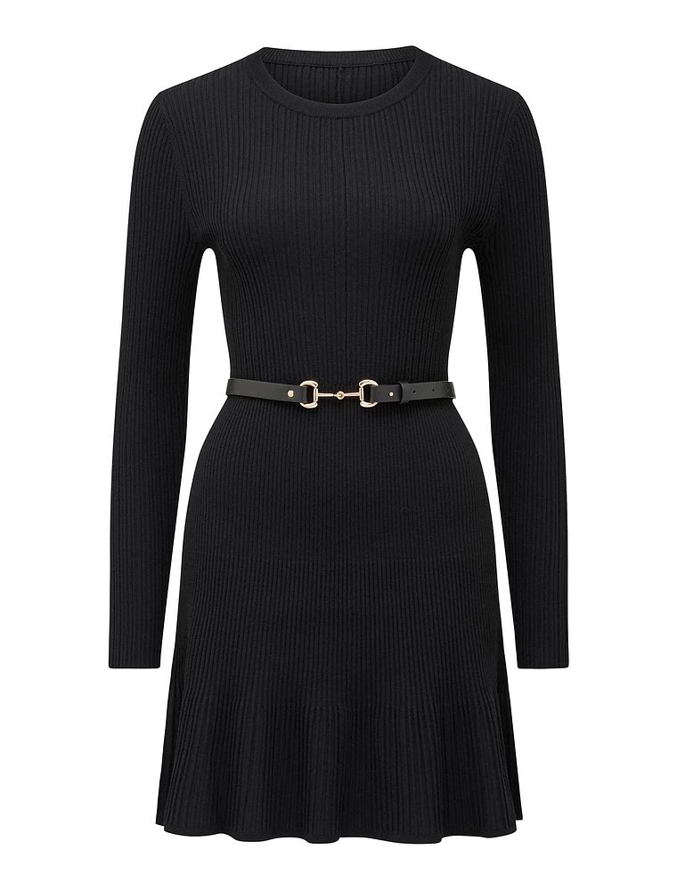 Tessa Multi-Rib Belted Dress