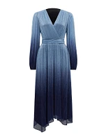 Gisele Petite Ombre Plisse Maxi Dress