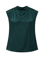 Jess Drape-Neck Blouse