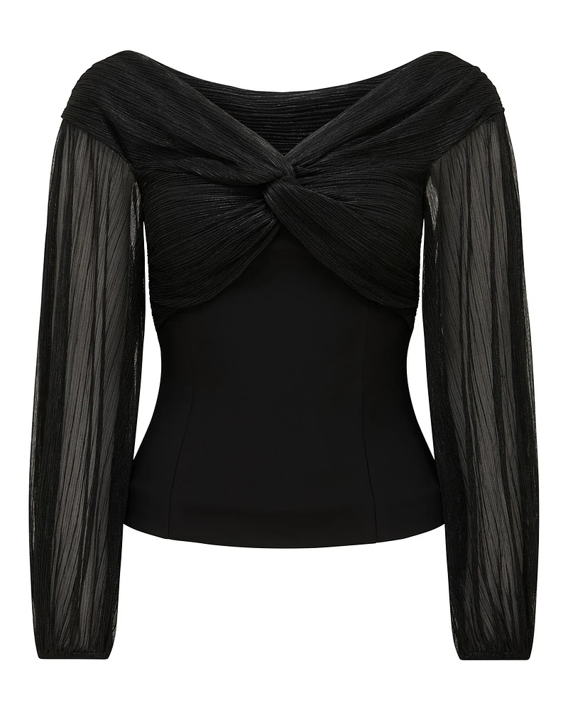 Alyssa Twist Front Plisse Top