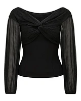 Alyssa Twist Front Plisse Top