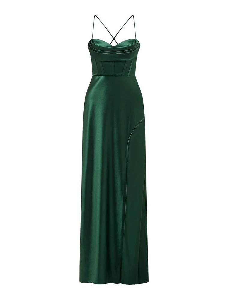 Luna Corset Satin Maxi