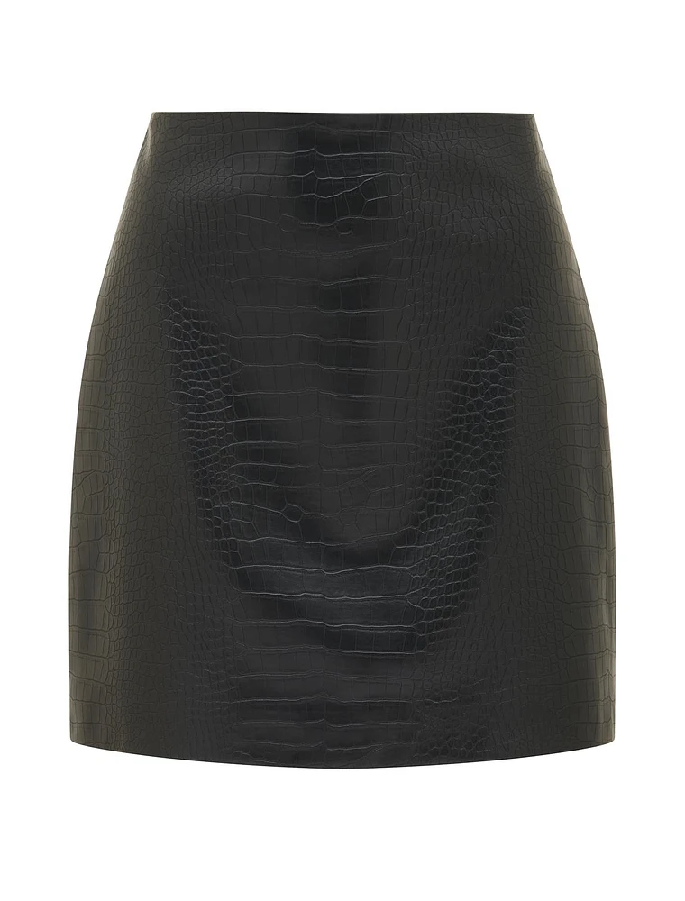 Ivanna Vegan Crocodile Mini Skirt