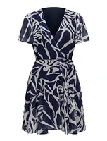 Kora Petite Flutter-Sleeve Mini Dress