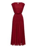 Lila Crinkle Maxi Dress