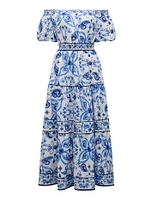 Ravenna Off-Shoulder Tiered Midi Dress