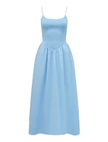 Dylan Shirred Cotton Midi