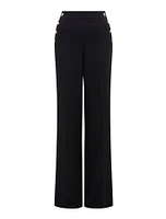 Kehlani Button-Detail Wide Leg Pants