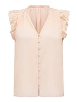 Abigail Ruffle-Shoulder Blouse