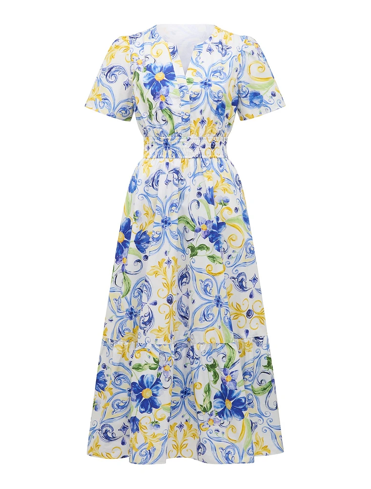 Eleanor Short Sleeve Cotton Midi