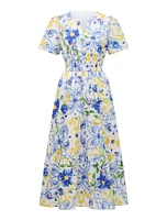 Eleanor Short Sleeve Cotton Midi